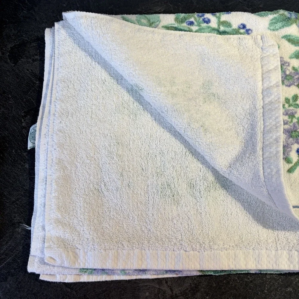 1980s Laura Ashley Bramble Berry Cotton Towel Set 2 Hand Towels 2 Bath Towels